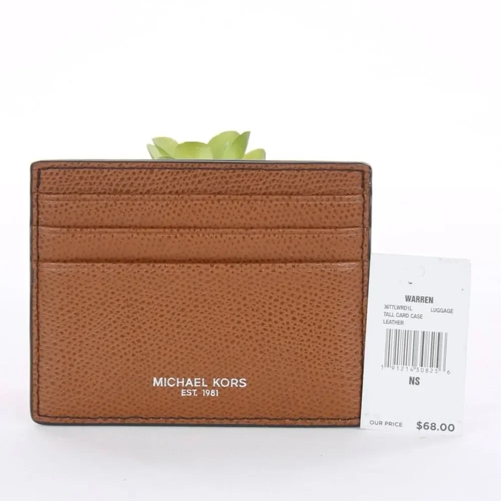 Michael Kors Brown Leather Card Case